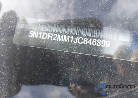 2018 Nissan Pathfinder Sv из США, поврежденный, VIN 5N1DR2MM1JC646899